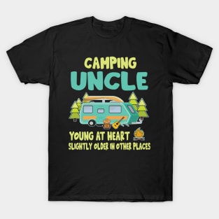 Camping Uncle Young At Heart Slightly Older In Other Places Happy Camper Summer Christmas In July T-Shirt